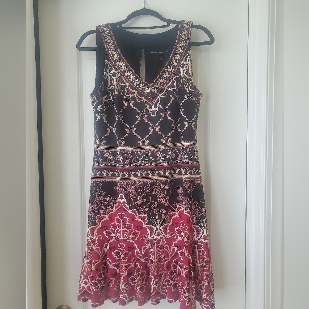 WHBM Sleeveless  Printed V-Neck Dress Size M - Picture 7 of 7